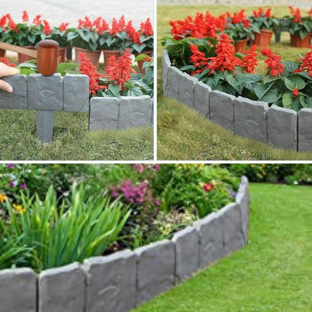Stone-effect flower bed borders: image 4