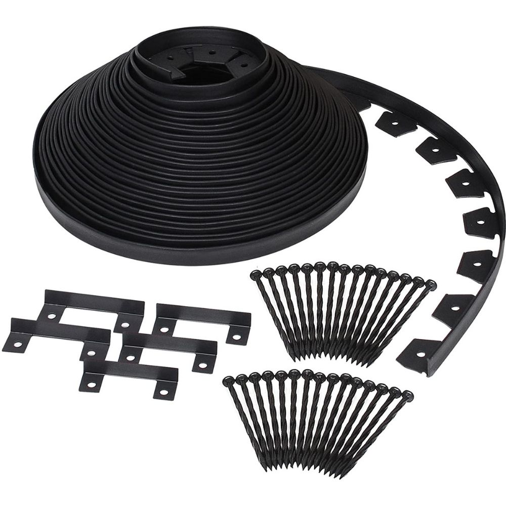 Flexible plastic lawn edging